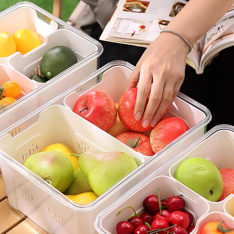 户外野餐露营专用食物收纳盒外出便携带手提分格水果保鲜盒沥水篮