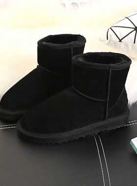 ce显瘦磨砂牛筋底棉鞋黑色保暖靴