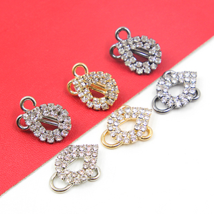 金属复古旗袍盘扣汉服双面对扣水滴衣服子母扣勾扣搭扣镶钻纽扣