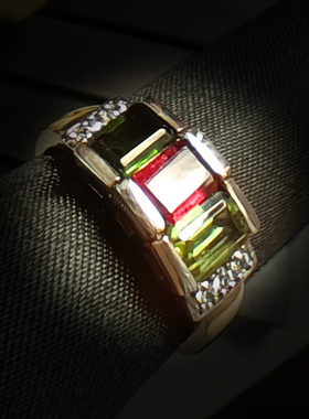 925纯银镶嵌天然碧玺职场亮点