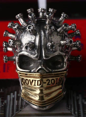 纪念新冠戒指吊坠925纯银