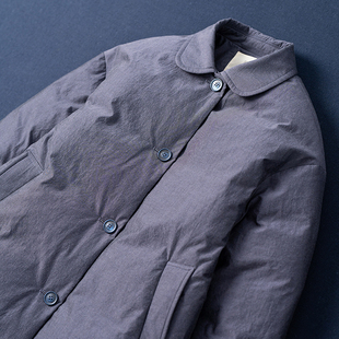 西河自制冬双色纱色织精密莼棉简约气质95白鹅绒服中长羽绒服