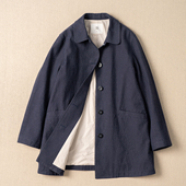 西河自制2026春新两色纱线双色色织亚麻棉气质中长外套风衣女