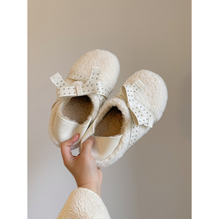 路十三毛毛棉鞋女2025冬季新款爆款加绒保暖懒人一脚蹬两穿勃肯鞋