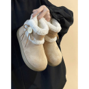 路十三纽扣设计雪地靴女鞋2025冬季爆款加厚高帮保暖棉鞋面包鞋