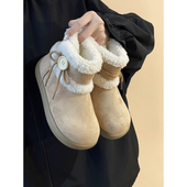 2025冬季 爆款 加厚高帮保暖棉鞋 路十三纽扣设计雪地靴女鞋 面包鞋