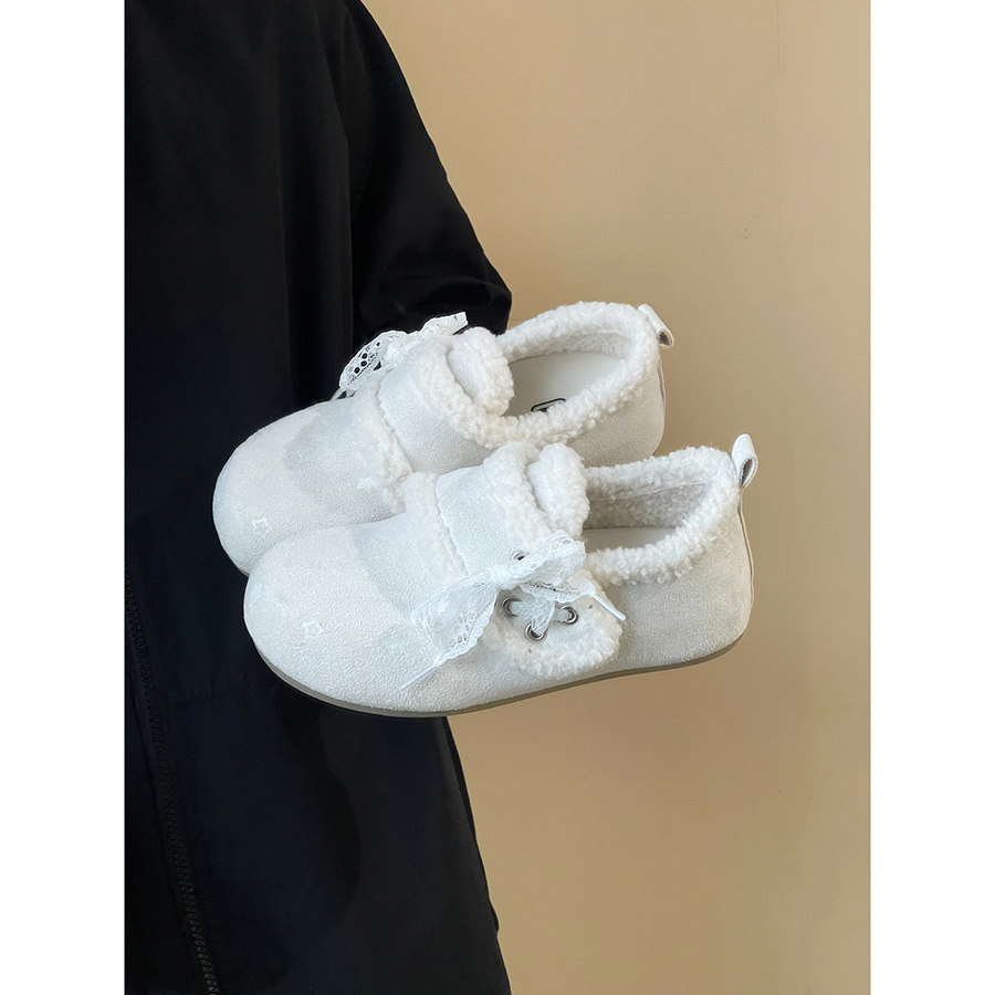 路十三星星蕾丝边棉鞋女2025冬季新款懒人一脚蹬勃肯鞋时尚毛毛鞋,女鞋,勃肯鞋/软木鞋,淘宝优惠券,粉丝福利购,淘宝优惠卷