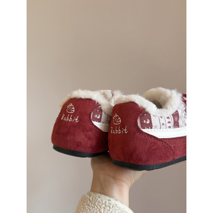路十三美拉德兔不撞款女鞋2025冬季毛绒绒勃肯鞋休闲百搭学生板鞋