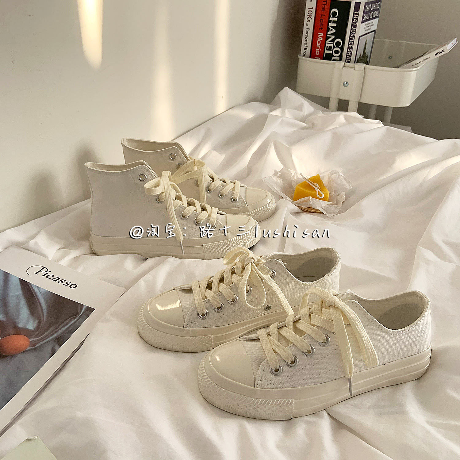 配裙子少女日系街拍潮休闲帆布鞋