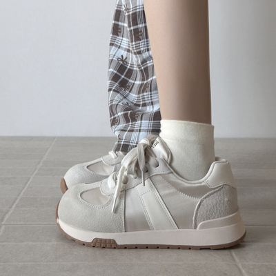 厚底增高运动鞋女款2025新款巨好看老爹鞋配阔腿裤百搭休闲阿甘鞋