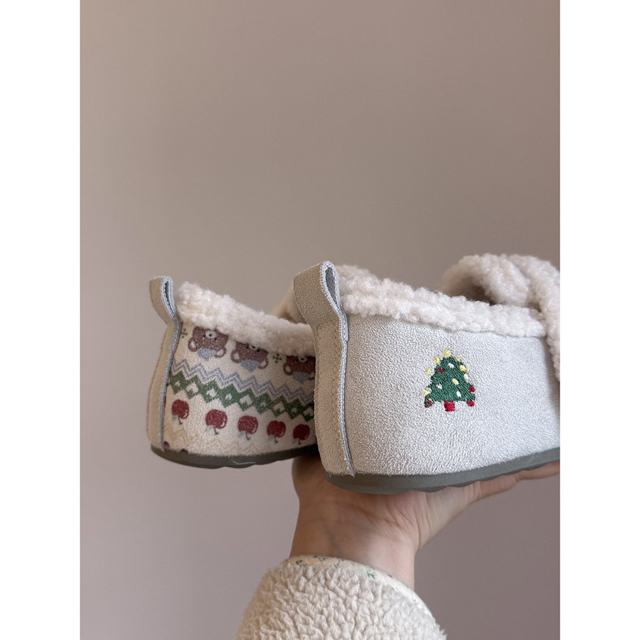 圣诞节加绒懒人勃肯鞋女2025冬季保暖舒适平底棉鞋魔术贴学生板鞋,女鞋,勃肯鞋/软木鞋,淘宝优惠券,粉丝福利购,淘宝优惠卷