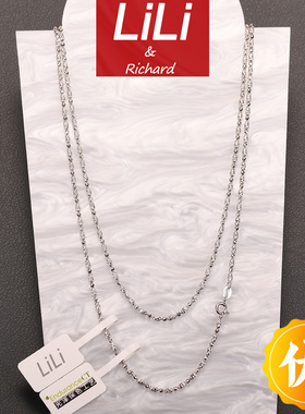 长款钻石链意大利百搭粗能万2025年基础配翡翠吊坠项链裸素链纯银