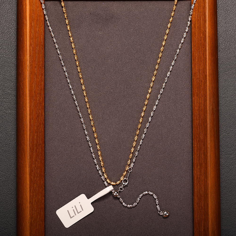 钻石链万能粗长可调节素裸铂pt金白金18K平替配翡翠吊坠单链百搭