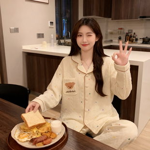 睡衣女款2025新款冬高级感加厚空气棉卡通时尚洋气家居服女可外穿