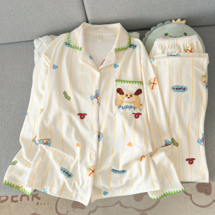 韩系德绒睡衣女2026新款秋冬季卡通可爱学生宿舍保暖家居服两件套