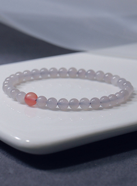 女玉髓南红樱桃红简约手链