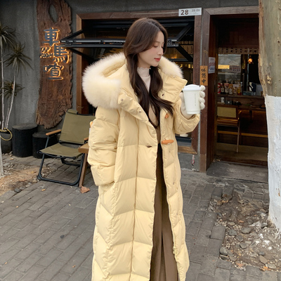 90绒羽绒服女中长款过膝超好看