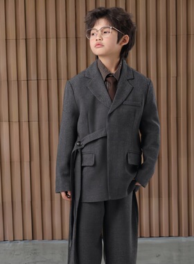 童套装2026春装新款男童长袖西装两件套韩版儿童宽松西服套装批发