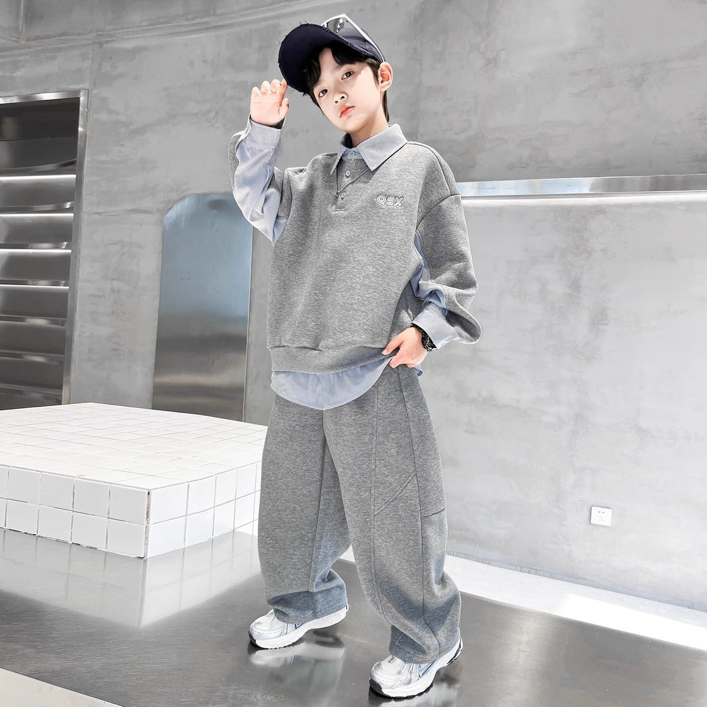 男童秋装翻领POLO衫哈伦裤套装2025新款中大童韩版宽松运动两件套,童装/婴儿装/亲子装,儿童运动套装,淘宝优惠券,粉丝福利购,淘宝优惠卷