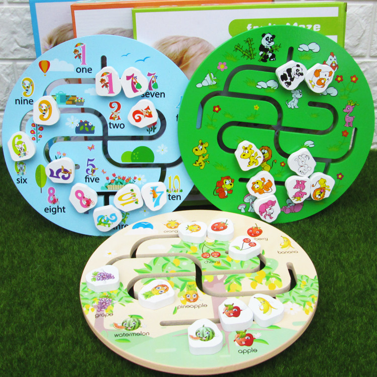 儿童宝宝早教益智木质玩具卡通