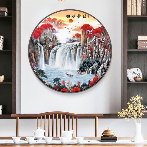 鸿运当头钻石画玄关满贴钻十字绣