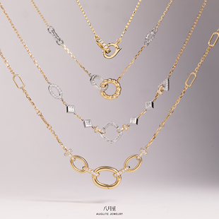 爆闪 双钻石扣万能链18K金珠珠链锁骨链百搭裸链多用多圈手链项链