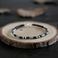 Letter 10 "Stars" Hand-woven 925 silver bead bracelet for women Thai retro bracelet can be customized