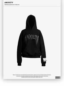 ANXIETY 24S/S DIRTY FIT 弹孔设计 重磅水洗破坏连帽卫衣男女
