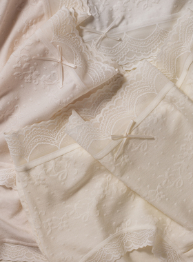 softcloud法式优雅提花内裤纯棉抗菌裆女士透气莫代尔中腰三角裤