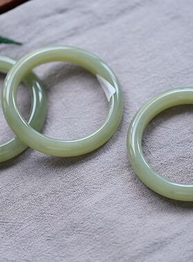 清源绿苔天然和田玉手镯