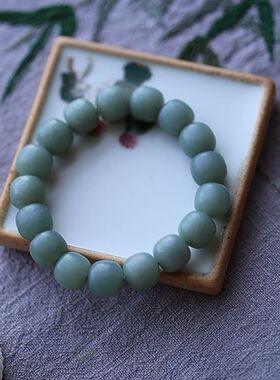 天然且末蓝老型珠手串新疆和田玉