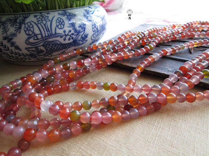 아침의 방황에는 영적인 열매가 있고 저녁에는 사과 따기천연소금원 마노 화려한 사탕 소재 삼원팔찌