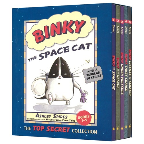 Binky the Space Cat The Top Secret Collection 太空猫宾基 绝密收藏版5册 漫画书 图像小说 英文原版进口儿童图书