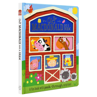 英文原版 Old Macdonald Had a Farm 麦克唐纳爷爷有个农场 儿童英语经典英语童谣洞洞书