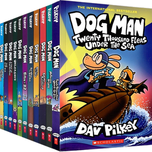 Dav Pilkey Dog Man 1-11 神探的冒险 平装 儿童英语漫画章节书 7-12岁 纽约时报畅销书 爆笑课外读物 英文原版进口图书