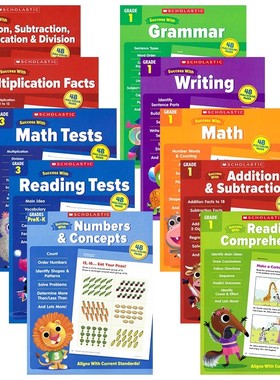 美国学乐成功系列Scholastic Success With Reading Comprehension Grammar Writing Math 全彩版 数学 英语阅读语法写作 英文原版