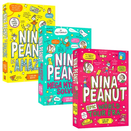 Nina Peanut 妮娜·皮纳特系列1-2 全彩漫画桥梁书 幽默搞笑校园成长故事 8-12岁 青少年英语课外读物 英文原版进口儿童图书