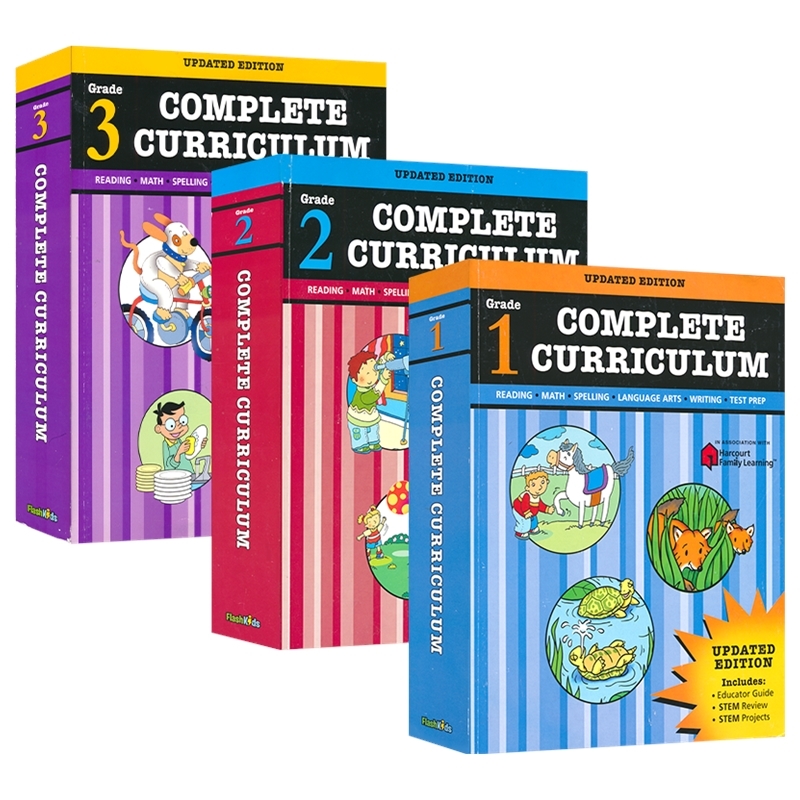 Complete Curriculum Grade 1-3 美国哈考特六合一全能练习册 数学 拼写 阅读理解 写作 语言艺术 综合测试 英文原版教辅 进口图书