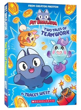 Pet Simulator 1 Two Tales of Teamwork 宠物模拟器 团队合作的两则故事 桥梁章节小说 英语课外读物 英文原版进口儿童图书