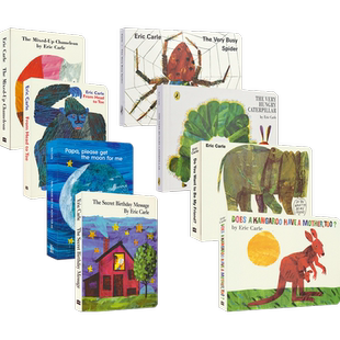 Eric Carle 艾瑞卡尔经典纸板书8册 Very Hungry Caterpiller/Spider/From head to toe 幼儿绘本 儿童英语启蒙 英文原版进口图书