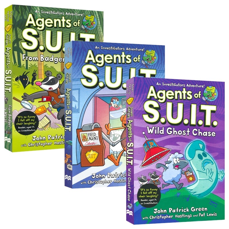 Investigators Agents of S.U.I.T. 鳄鱼侦查员外传3册 S.U.I.T.侦查员 搞笑漫画书 英语课外读物 平装 英文原版进口儿童图书