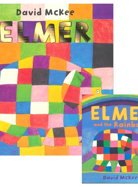Elmer & Elmer and the Rainbow 花格子大象艾玛+迷你书艾玛与彩虹 2册 经典故事绘本 英语图画书 亲子读物 英文原版进口儿童图书