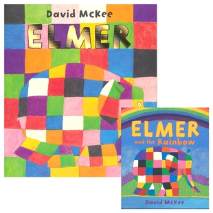 Elmer & Elmer and the Rainbow 花格子大象艾玛+迷你书艾玛与彩虹 2册 经典故事绘本 英语图画书 亲子读物 英文原版进口儿童图书