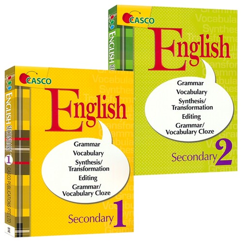 【自营】Casco English Secondary 1-2 新加坡英语  初中英语1-2 2册 语法 词汇 句子合成 改错 完形填空 初中英语教辅 英文原版