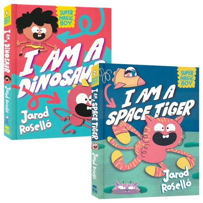 Super Magic Boy I Am A Dinosaur Space Tiger 超级魔法男孩系列1-2 全彩漫画小说 桥梁章节书 课外读物 英文原版进口儿童图书