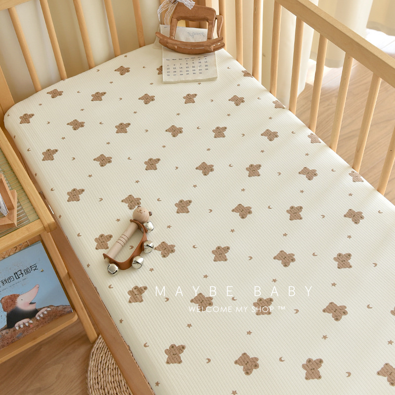 韩国ins婴儿纯棉a类床笠加厚新生宝宝拼接床垫保护套儿童四季通用