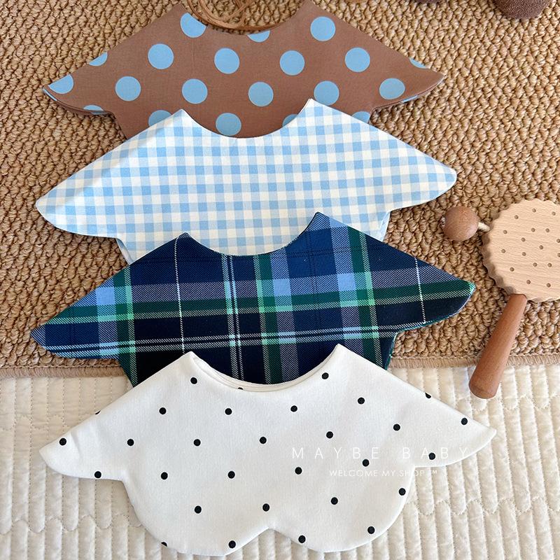 韩国ins秋冬新款宝宝棉质围嘴婴儿口水巾百搭双面口水兜围兜0-2岁