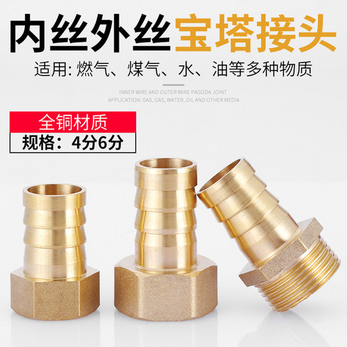 宝塔嘴内丝外丝4分气管格林接头