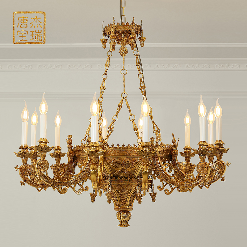 杰瑞唐宝水晶法式别墅大吊灯复古