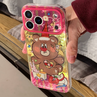 九点半双层镭射新年限定可爱小熊仙子适用苹果17ProMax手机壳iphone17Pro 15全包双层磁吸保护套 16ProMax